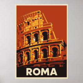 Póster Rome Colosseum Poster Vintage Travel Italy