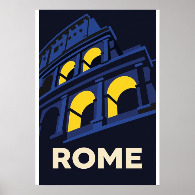 Póster Rome Italy Vintage Travel Poster Retro City (Frente)