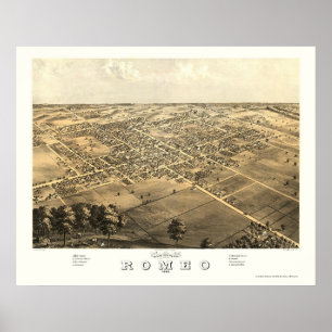 Póster Romeo, Mapa Panorámico de MI - 1868