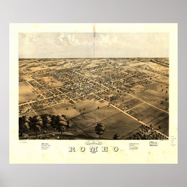 Póster Romeo, Michigan (1868) (Frente)
