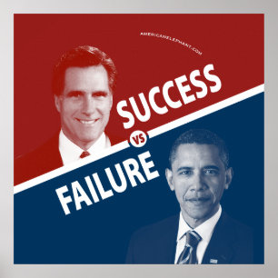 Póster Romney contra Obama - éxito contra el poster del