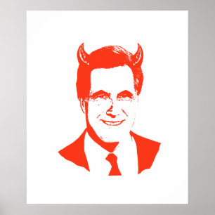 Póster Romney es el diablo