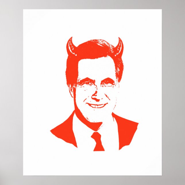 Póster Romney es el diablo (Frente)