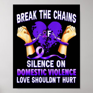 Póster Rompe Las Cadenas Del Silencio Sobre La Violencia