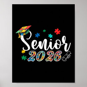 Póster Rompecabezas Autismo Autista Graduación Senior 202