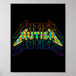 Póster Rompecabezas Autismo Esqueleto Meme Música Rock Me