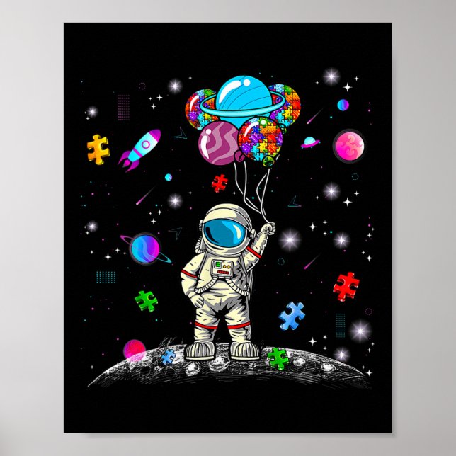 Póster Rompecabezas de astronauta Lloon Espacio Concienci (Frente)