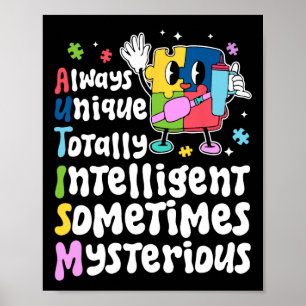 Póster Rompecabezas de conciencia del autismo inteligente