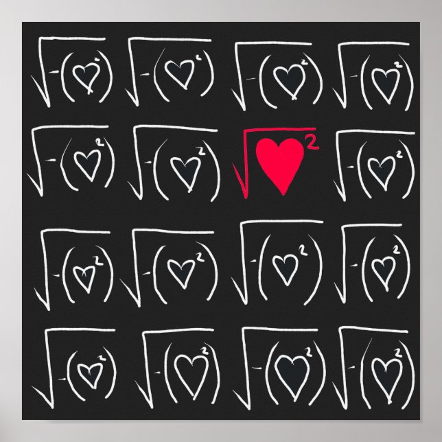 Póster Rompecabezas de math geek: encontrar amor real (Frente)