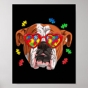 Póster Rompecabezas de perro de Bulldog inglés británico 