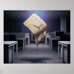 Póster Rompecabezas de Tarjeta de Tiempo Derretida