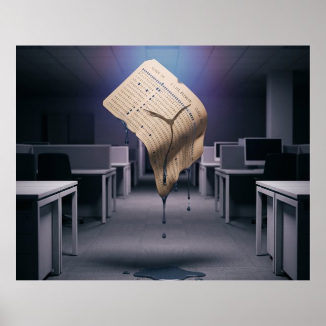 Póster Rompecabezas de Tarjeta de Tiempo Derretida (Frente)