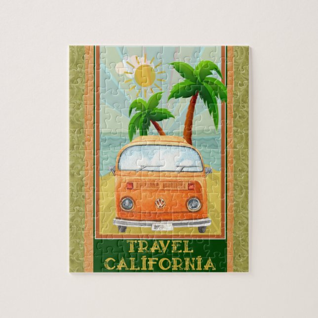 Poster: Rompecabezas de viaje en California (Vertical)
