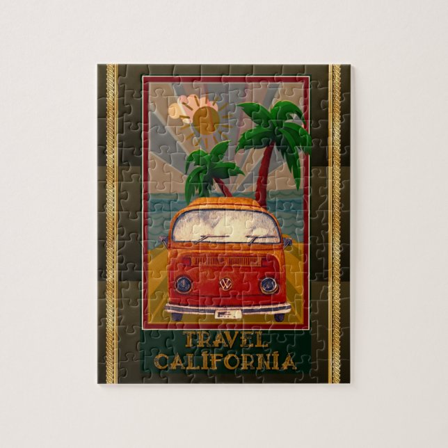 Poster: Rompecabezas de viaje en California (Vertical)