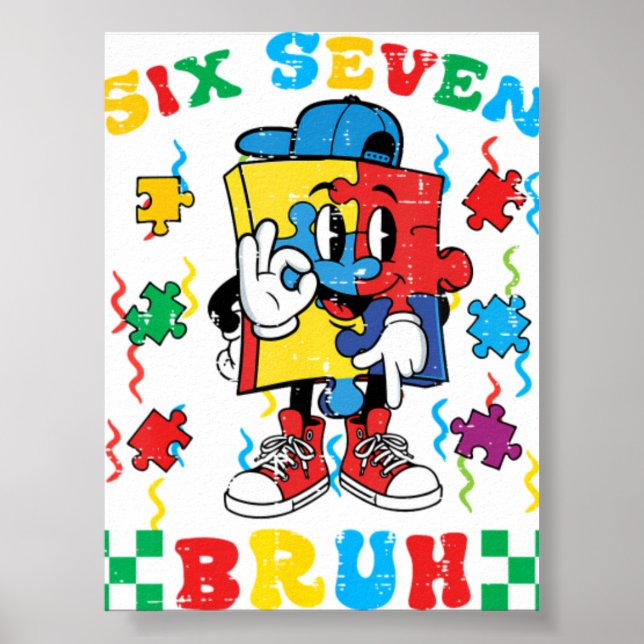 Póster Rompecabezas del Autismo Seis Siete 67 Bru (Frente)