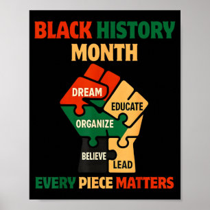 Póster Rompecabezas del Puño del Mes de la Historia Negra