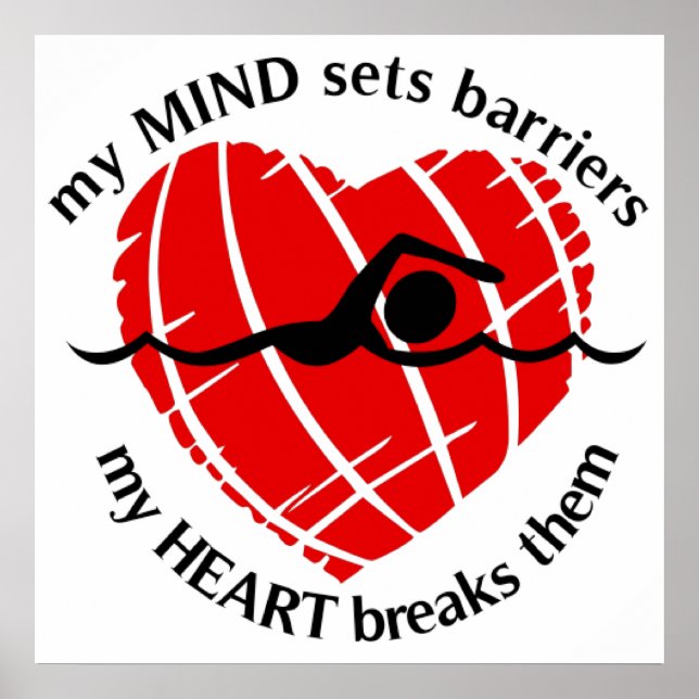 Póster Romper barreras Poster de nadador (Frente)