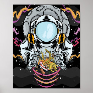 Póster Romper fideos astronautas en el espacio