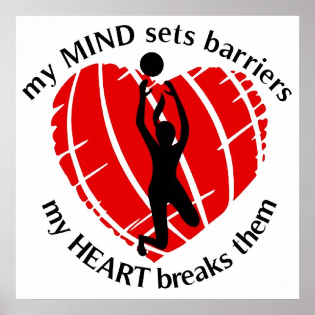 Póster Rompiendo barreras Chicas Poster de voleibol (Frente)