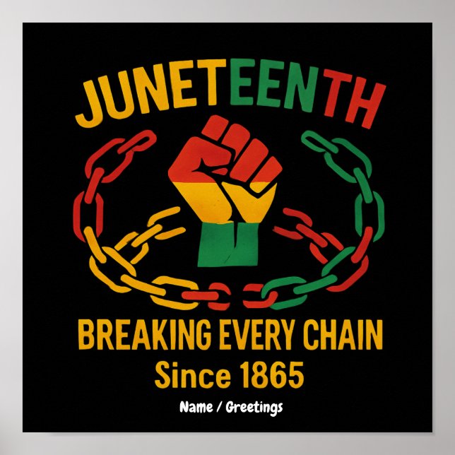 Póster Rompiendo Cada Cadena Desde 1865 – Juneteenth Libe (Frente)
