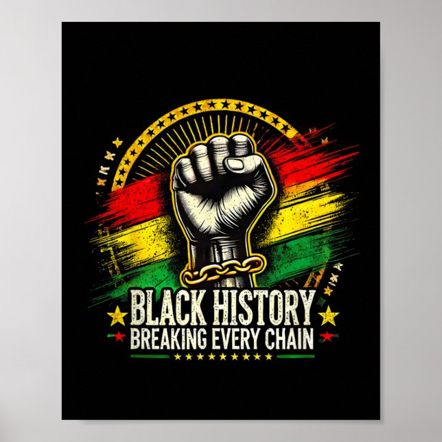 Póster Rompiendo cada cadena Mes de la Historia Negra Muj (Frente)