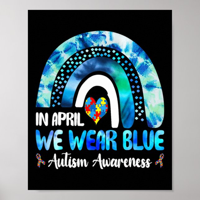 Póster Rompiendo El Arcoiris En Abril Usamos El Autismo A (Frente)