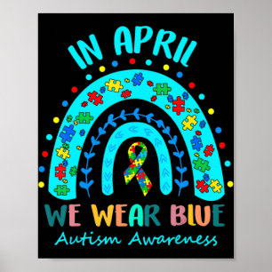 Póster Rompiendo El Arcoiris En Abril Usamos El Autismo A