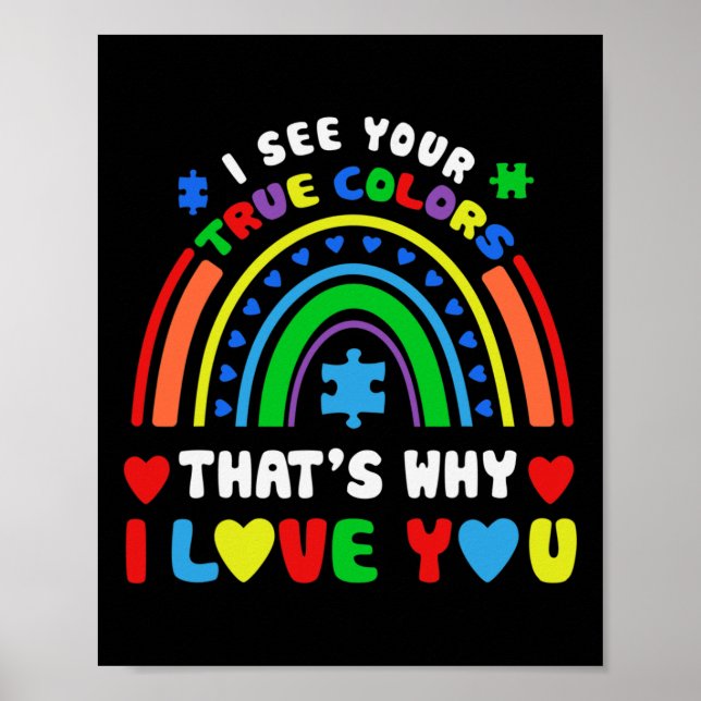 Póster Rompiendo El Arcoiris En Abril Usamos El Autismo A (Frente)