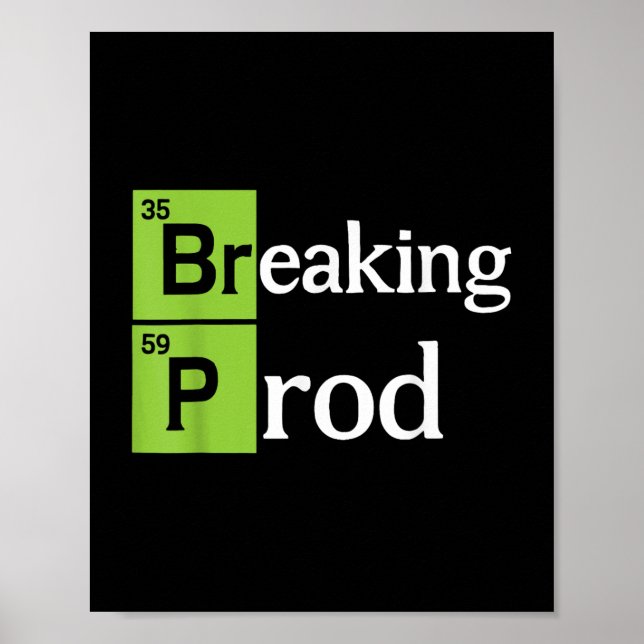 Póster Rompiendo la camiseta de Prod Funny Dev Ops.png (Frente)