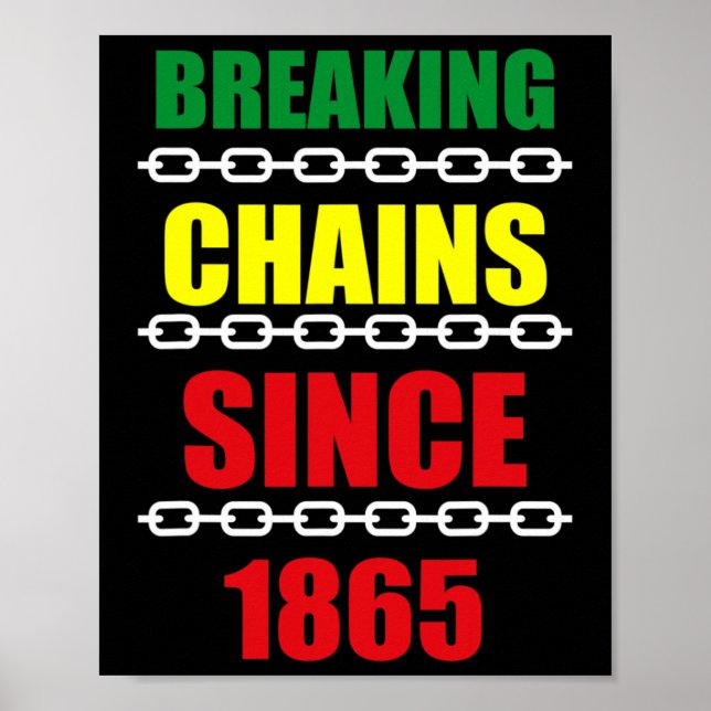 Póster Rompiendo las cadenas desde el poder negro de 1865 (Frente)