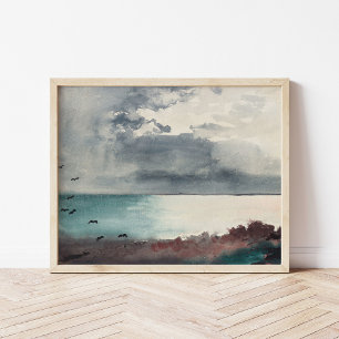 Póster Rompiendo tormenta, costa de Maine   Winslow Homer