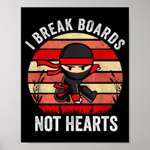 Póster Rompo tablas, no corazones Ninja Gif de San Valent