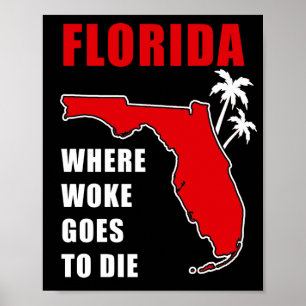 Póster Ron Desantis Cita Florida: Donde el despertar va a