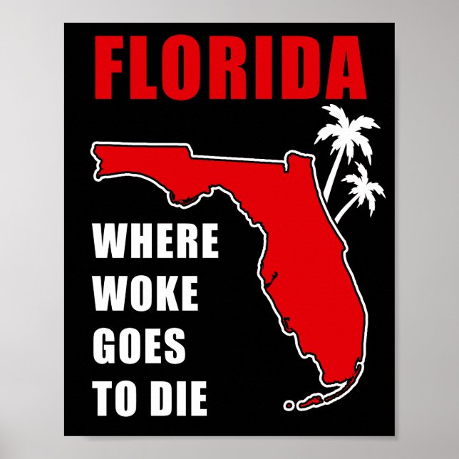 Póster Ron Desantis Cita Florida: Donde el despertar va a (Frente)