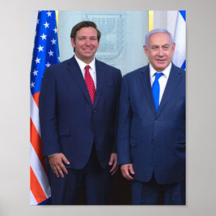 Póster Ron DeSantis Y Benjamin Netanyahu