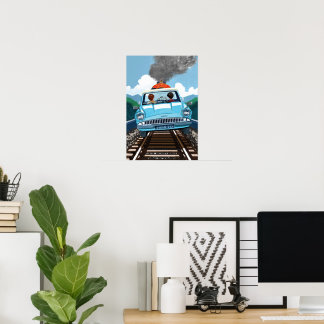Póster Ron & HARRY POTTER™ en el coche volador a HOGWARTS
