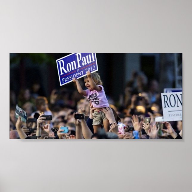 Póster Ron Paul Little Girl Crowd Memorable (Frente)