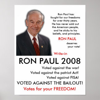 PÓSTER ¡RON PAUL POSTER!