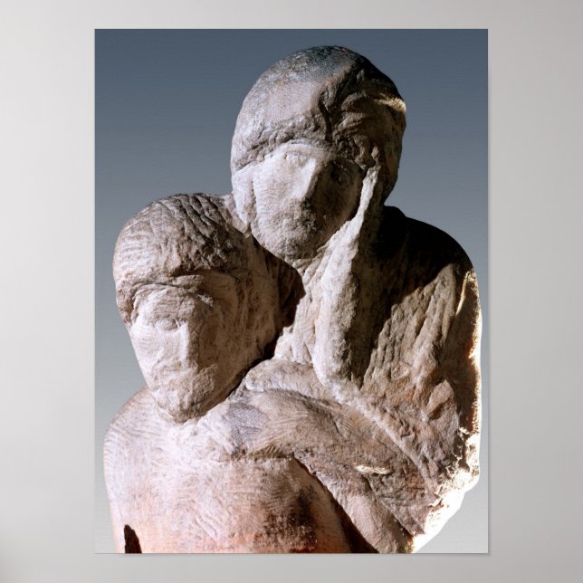 Póster Rondanini Pieta, detalle de las cabezas de Cristo (Frente)