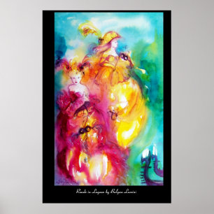 Póster RONDO EN LAGUNA / Dos mujeres, Mascarada veneciana