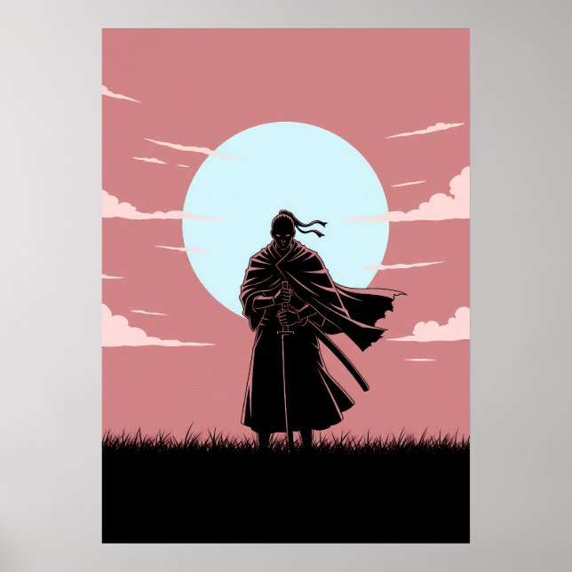 Póster Ronin Anime Minimalista (Frente)