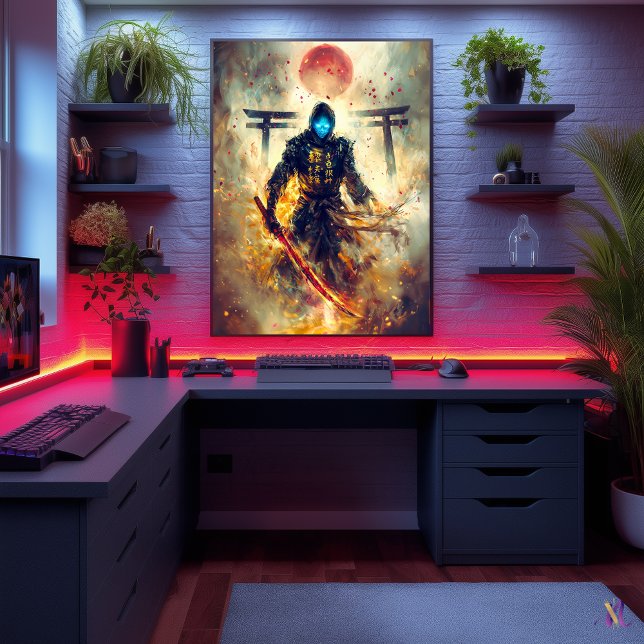 Póster Ronin fantasma solitario - Fuego y sombras espectr (Subido por el creador)