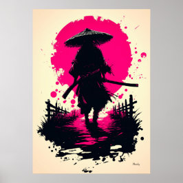 Póster Ronin Silencioso Bajo la Luna de Sangre