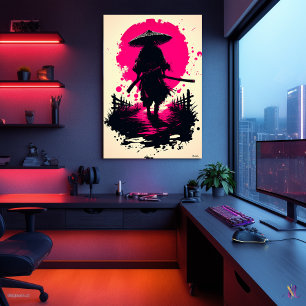 Póster Ronin silencioso bajo la luna de sangre