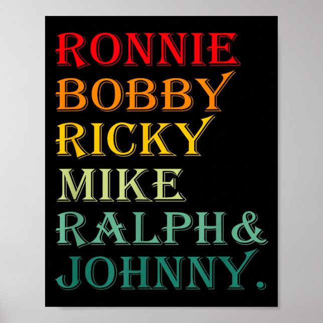 Póster Ronnie Bobby Ricky Mike Ralph And Johnny  (Frente)