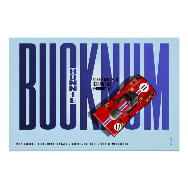 Póster Ronnie Bucknum Ferrari 512S Tribute (Anverso)