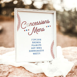 Póster Rookie of the Year Baseball Concession Stand Sign