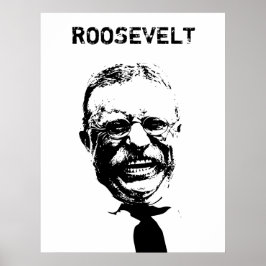 Póster Roosevelt — Blanco y negro