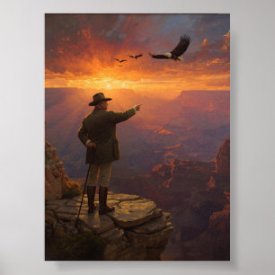 Póster Roosevelt en el Gran Cañón