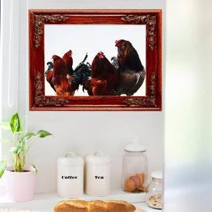 Póster Rooster Gang Chicken Rooster Art Poster
